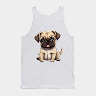 Cute Cartoon Pug Puppy Dog Tank Top